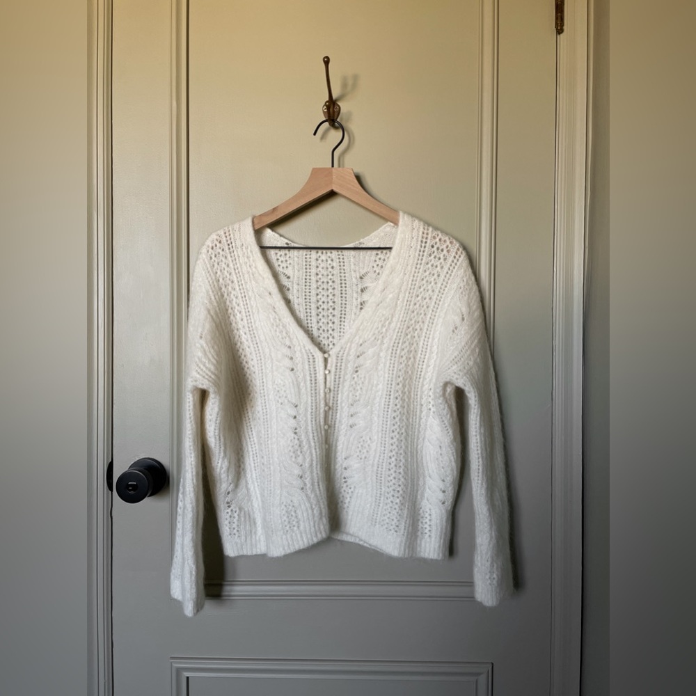 Sézane cream marlow cardigan